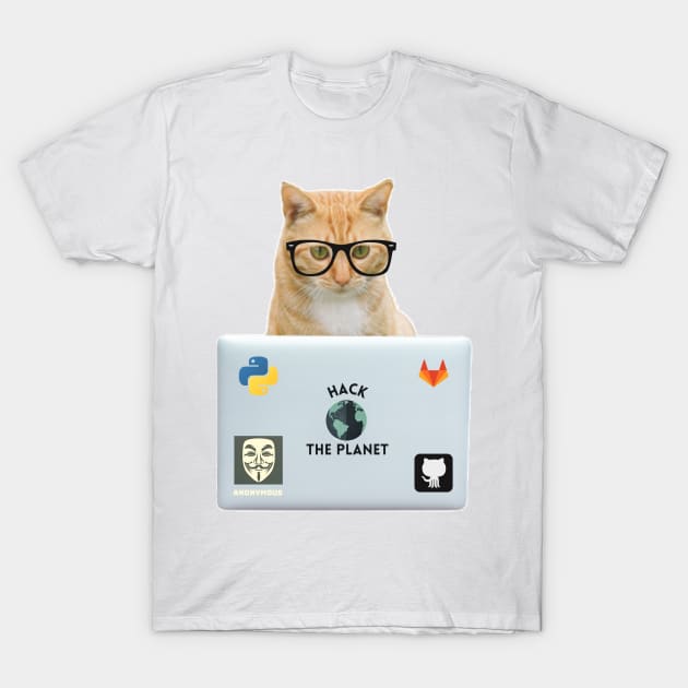 Hacker Cat T-Shirt by leo-jess